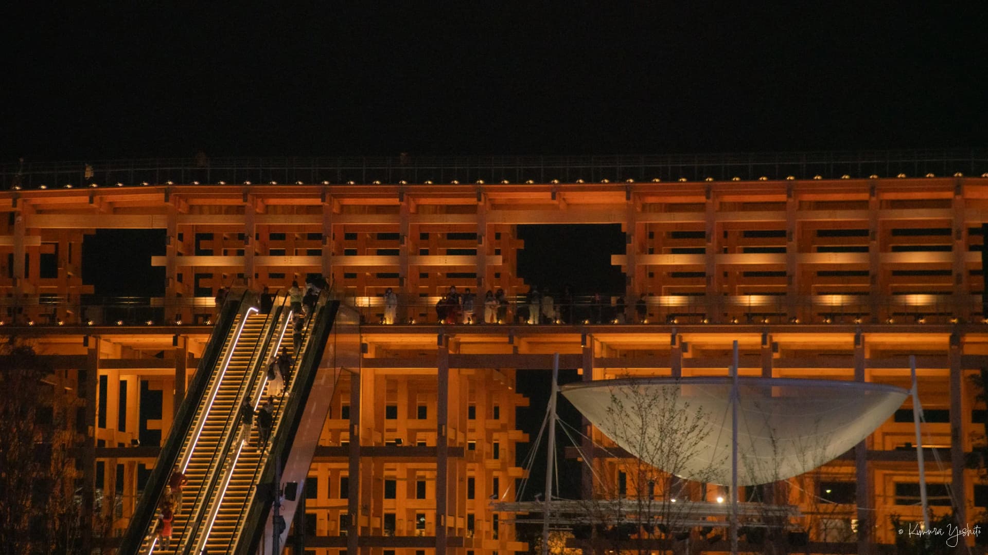 夜の大屋根リング